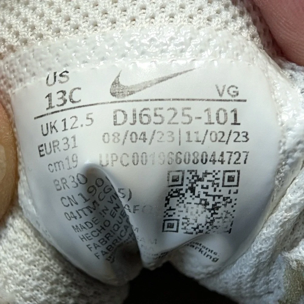 Nike Alpha Huarache‎ Fastpitch Baseball Cleats White Black DJ6525-101 Size 13C